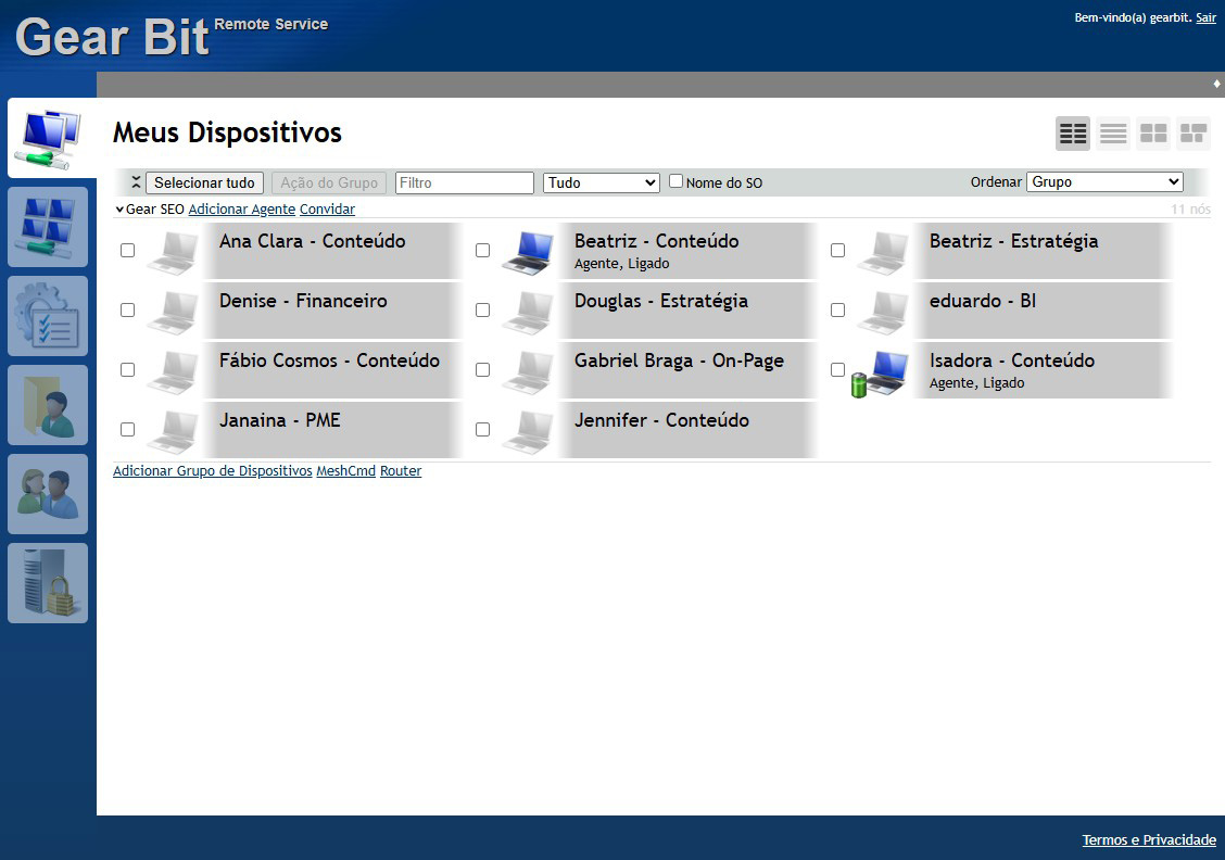 Interface Principal do Sistema